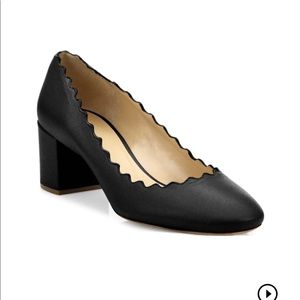 Chloe Lauren Scalloped Leather Pumps
